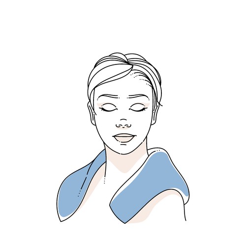 Minimal artwork with the title 'Warming therapy illustrations'