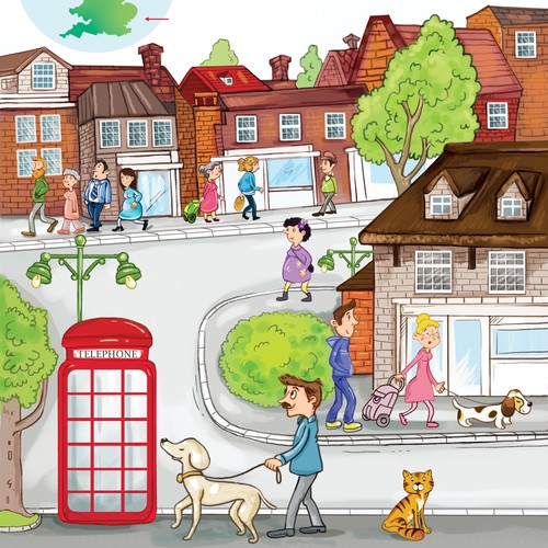 Pencil artwork with the title 'The Bins of Cotteridge Down'