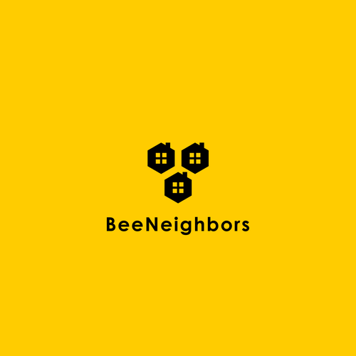 Social logo with the title 'Simple but meaningful logo for community platform: BeeNeighbors'