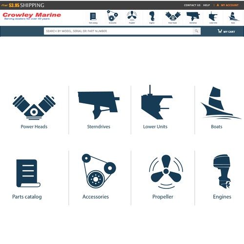 Boat design with the title 'Crowley Marine'