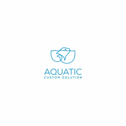 Aquarium design with the title 'Logo concept for Aquatic Custom Solution'