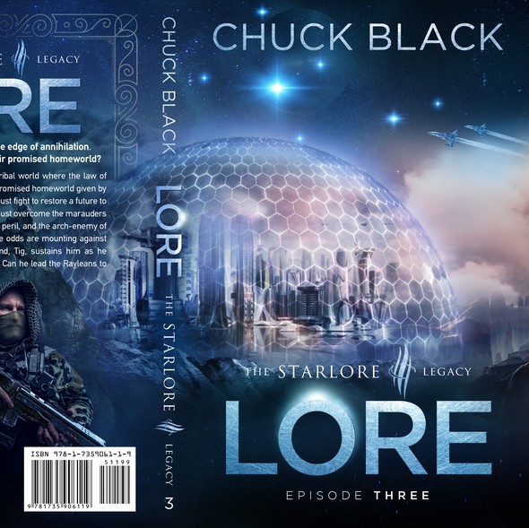 Space book cover with the title 'LORE - The Starlore Legacy 3'
