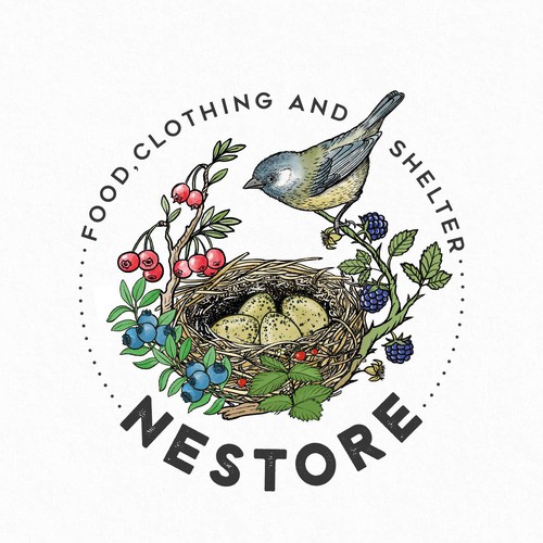 Bird sport logo with the title 'Nestore'