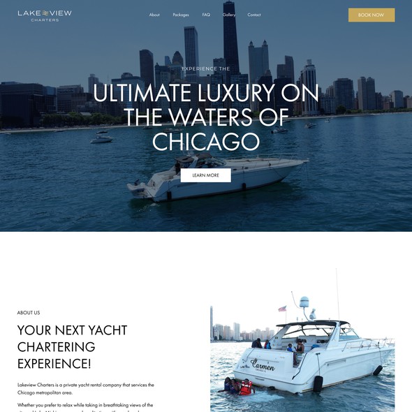 Yacht design with the title 'Modern website for Yacht Chartering business'