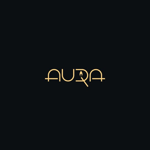 Typography brand with the title 'Aura handmade candles logo'