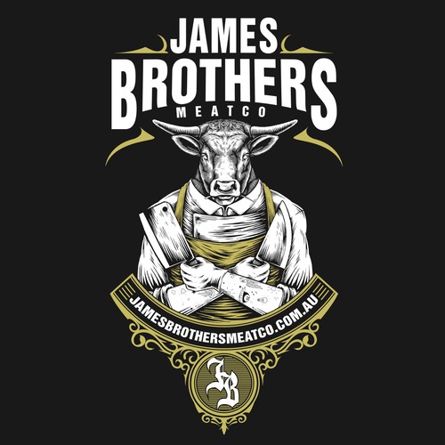 Classic t-shirt with the title 'Illustration for JAMES BROTHERS MEAT CO'