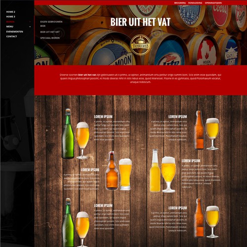 Restaurant website with the title 'Webdesign Stadsbrouwhuis'