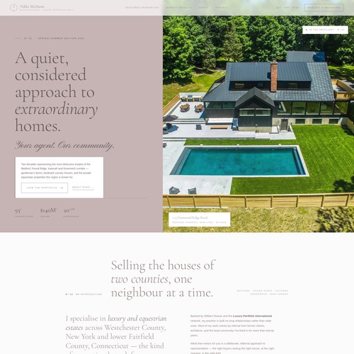 Website with the title 'Redesign a Luxury Real Estate Website For the Future'