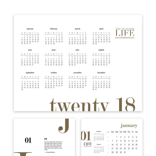 Calendar design with the title 'Minimalist Design Calendar'