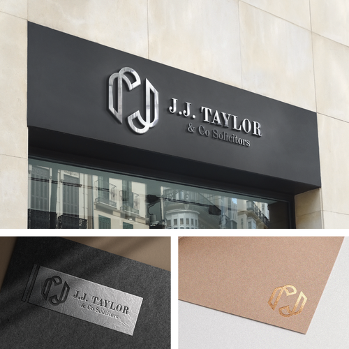 Formal design with the title 'J.J. TAYLOR Monoline Logo Design'