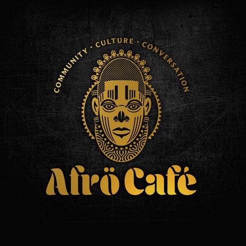 Tribal logo with the title 'Afro Cafe Coffe Shop Logo'