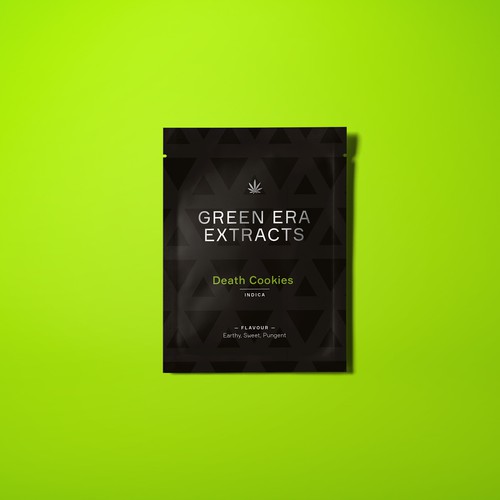 Cannabis packaging with the title 'Green Era Extracts'
