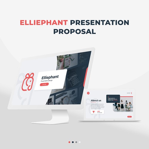 Presentation design with the title 'Elliephant PowerPoint Deck'