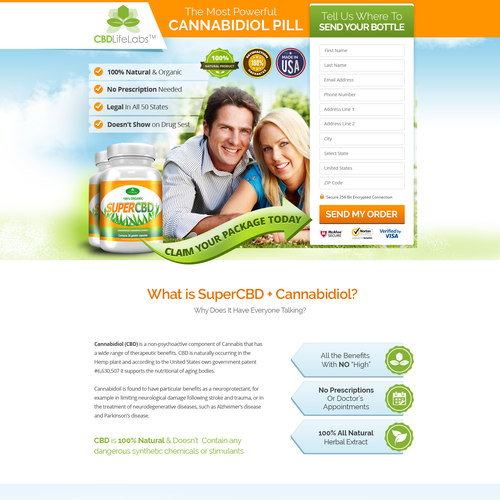 Bright design with the title 'Herbal landing page / sales page'
