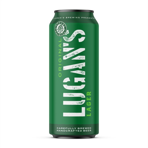 Brewery packaging with the title 'Lugan's Lager'