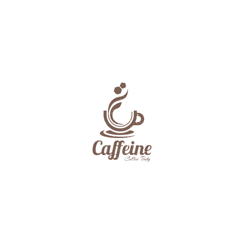 Steam design with the title 'Caffeine Logo Design'