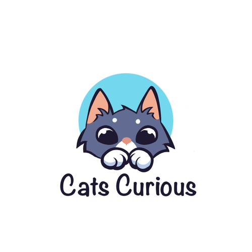 Cute cat logo with the title 'Logo Concept for Blog'