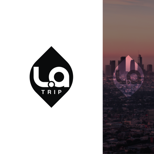 Travel logo with the title 'L.A. TRIP'