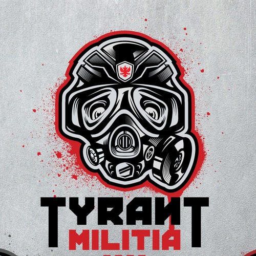 Gas mask logo with the title 'Tyrant Militia logo design'