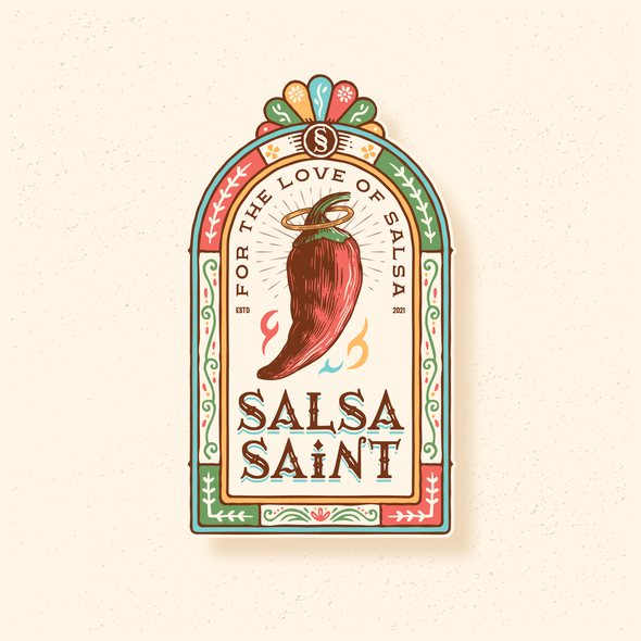 Salsa design with the title 'SALSA SAINT'