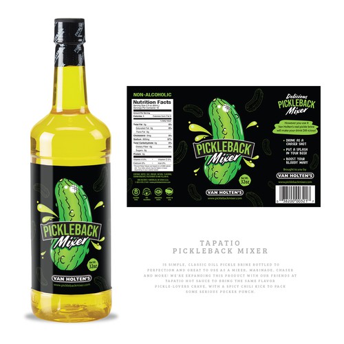 Pickle design with the title 'Pickleback Mixer label'