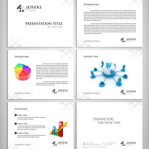 White paper design with the title 'Help Joseki Tech with a new stationery'