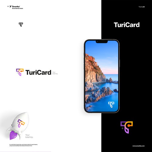Travel design with the title 'TuriCard logo proposal'