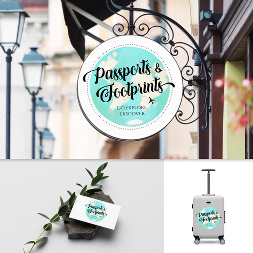 Drop pin logo with the title 'Passports and Footprints'