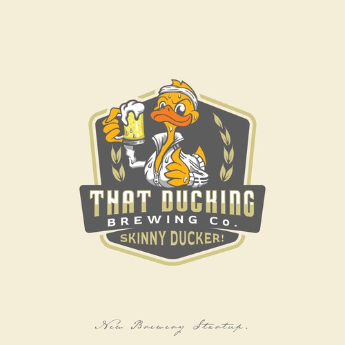 Duck logo with the title 'Skinny Ducker Logo for That Ducking Brewing Company'