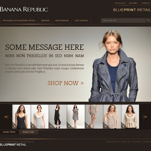 Photography website with the title 'Help design a new e-commerce apparel site!'