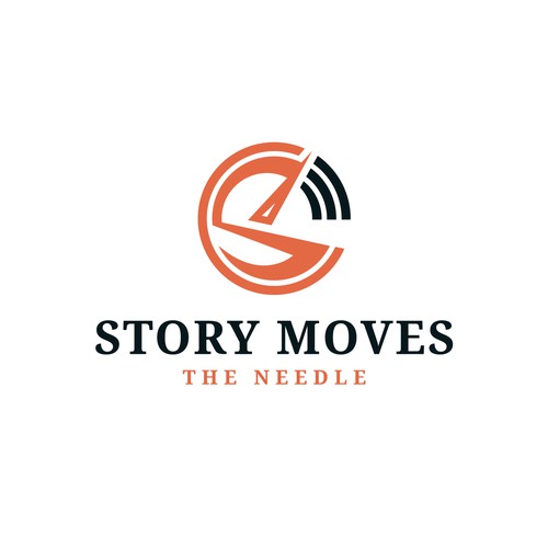 Voice logo with the title 'Story Moves The Needle Logo Design'