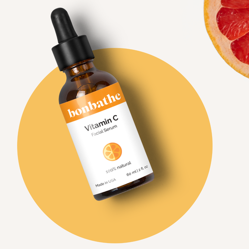 Dropper bottle label with the title 'Bonbathe Vitamin C Serum'