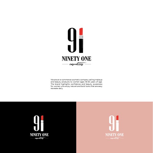 Lipstick design with the title 'Cosmetics Logo'