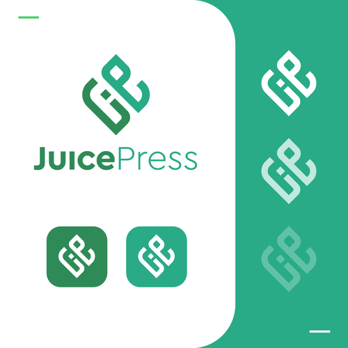Leaf logo with the title 'JuicePress'