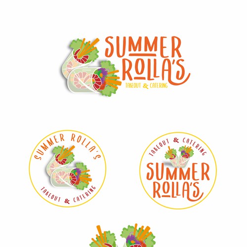 Takeaway logo with the title 'summer rolls'