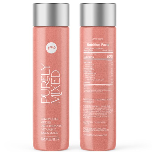 Juice label with the title 'Minimalist Juice Bottle Design'