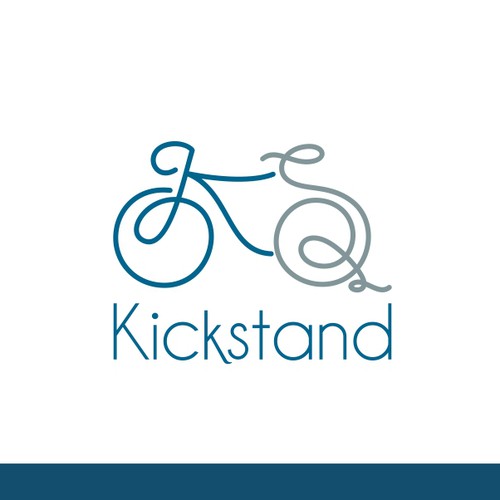 Bike brand with the title 'Get cranking and create a brand identity for a new cycling based company 'Kickstand'.'