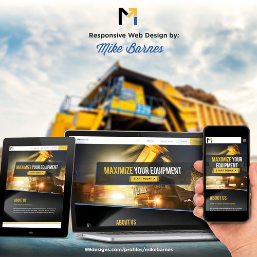 Responsive design with the title 'Mineproduction.com'