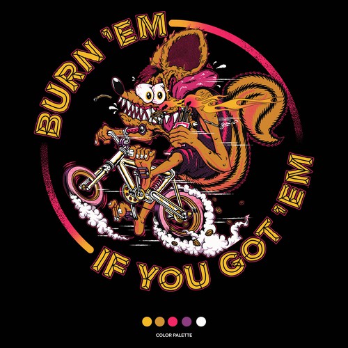 Graphic t-shirt with the title 'squirrell fink'