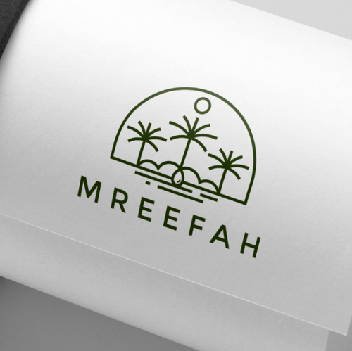 Palm tree logo with the title 'MREEFAH Logo'