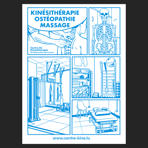 Design with the title 'KINESHITERAPIE'