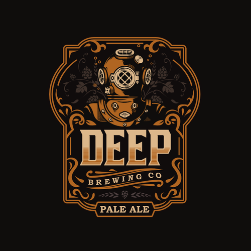 Beer design with the title 'Deep Brewing Co.'