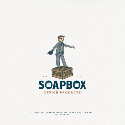 Office design with the title 'Soapbox Office products'
