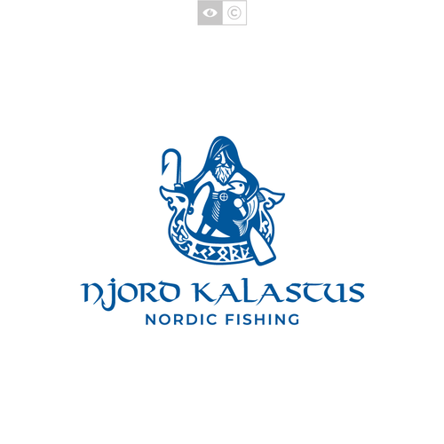 Viking ship logo with the title 'Njord Kalastus'