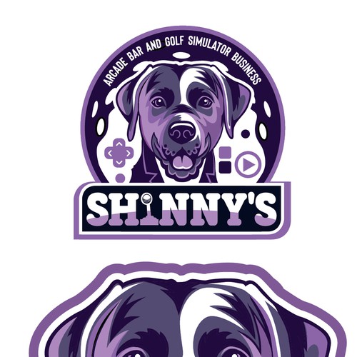 Pen design with the title 'arcade bar and golf simulator business'