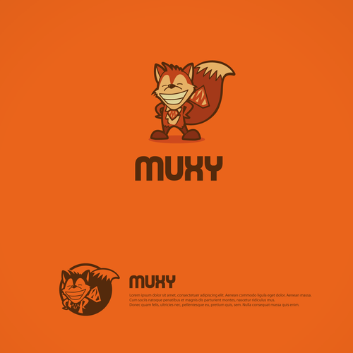 Engineering design with the title 'Muxy Logo and Character.'
