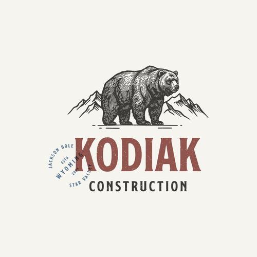 Grizzly design with the title 'Kodiak Construction'