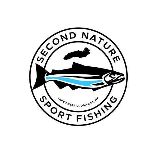 Salmon logo with the title 'Chinook Salmon Charters Logo'