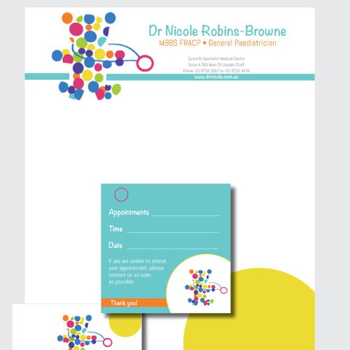 Pediatric design with the title 'Business Card/Letterhead'