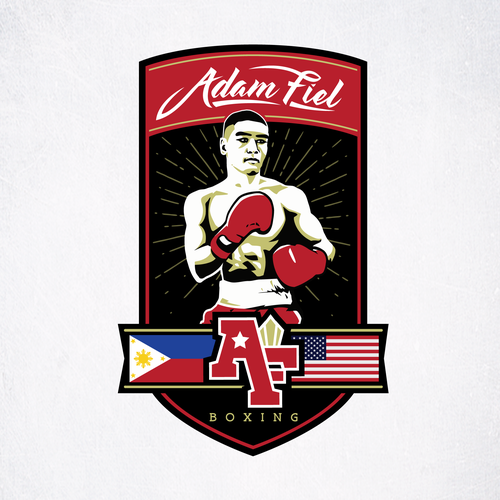 Sports logo with the title 'Adam Fiel Boxing'
